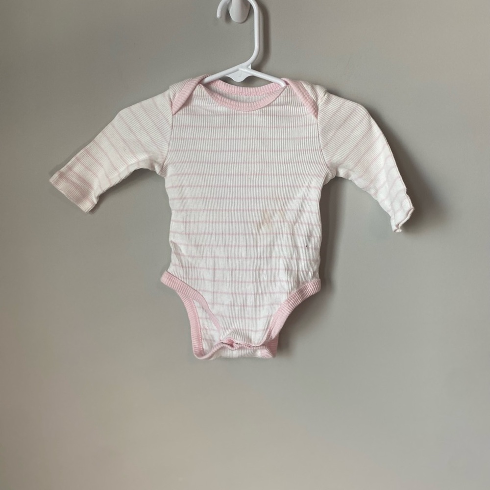 Little Me Pink and White Striped Onesie